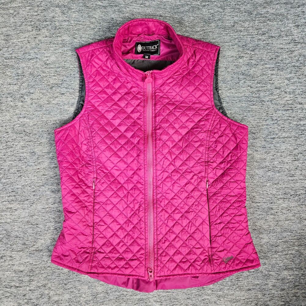 Outback Trading Company Women's M Nantucket Vest Pink Quilted Western Cowgirl
